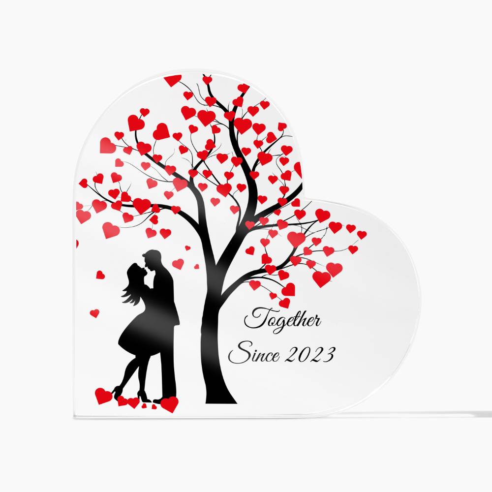 Together Since - Couple Personalized Custom Heart Shaped Acrylic Plaque - Gift For Husband Wife, Anniversary