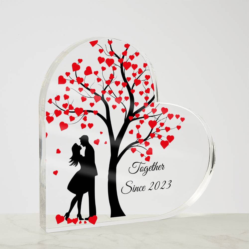 Together Since - Couple Personalized Custom Heart Shaped Acrylic Plaque - Gift For Husband Wife, Anniversary